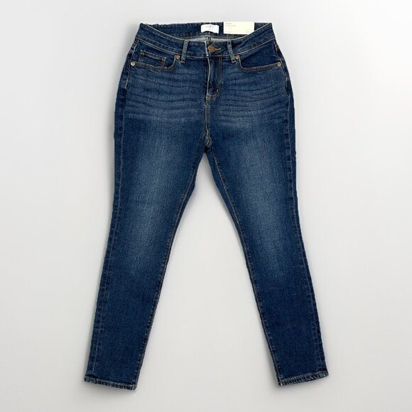 LOFT Women's Skinny Curvy Jeans Petite Size 4 Blue Denim Mid Rise Stretch NWT - Picture 1 of 16